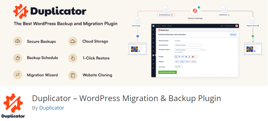 make wordpress secure - back up data - duplicator plugin