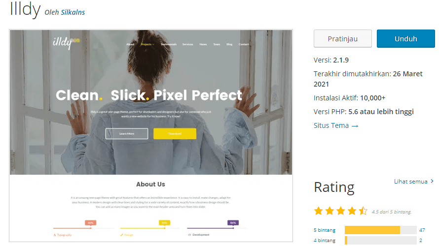 50+ Tema WordPress Gratis & Terbaik di Tahun 2021 10 illdy