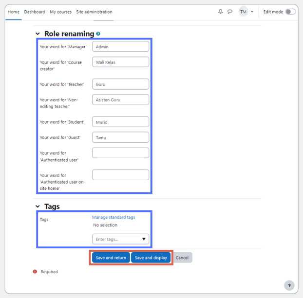 cara membuat kelas di moodle