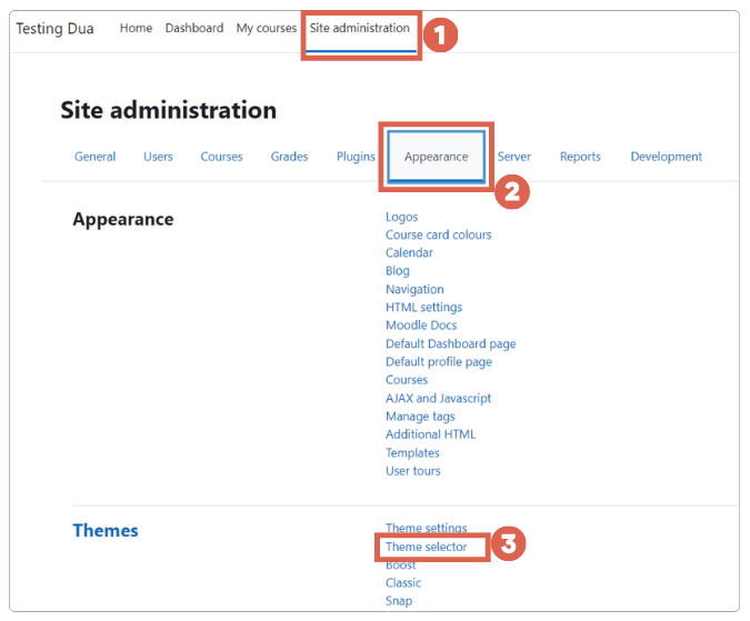 cara mengganti theme di moodle