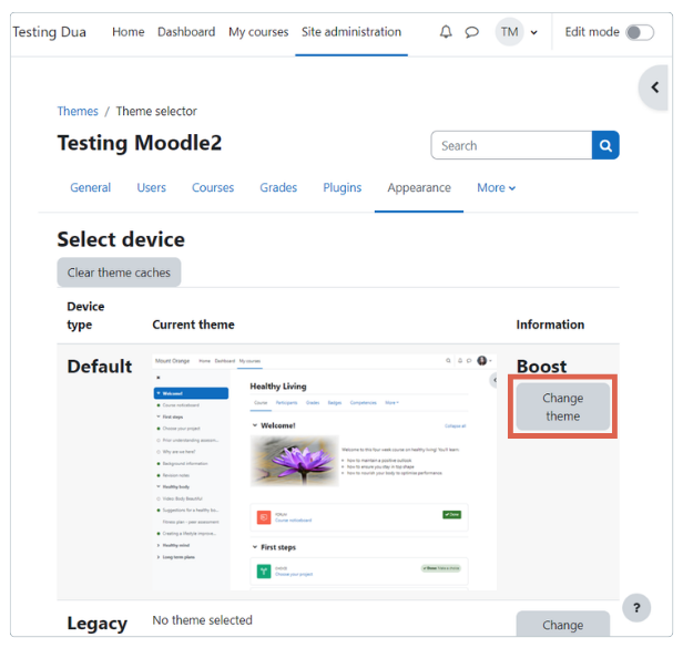 cara mengganti theme di moodle