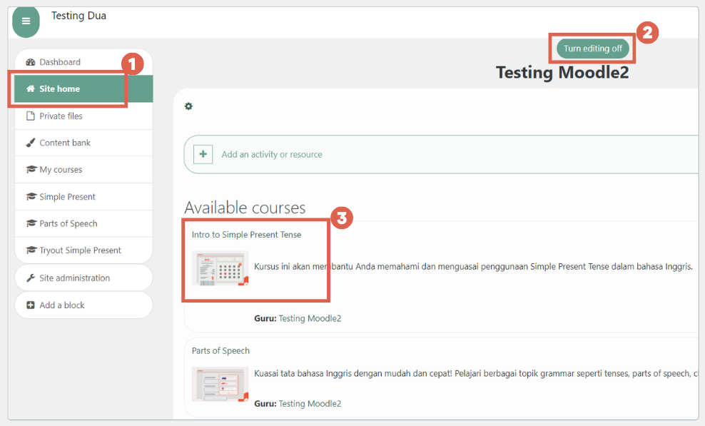 cara membuat ujian online di moodle