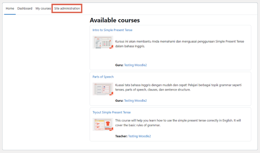 cara install tema di moodle