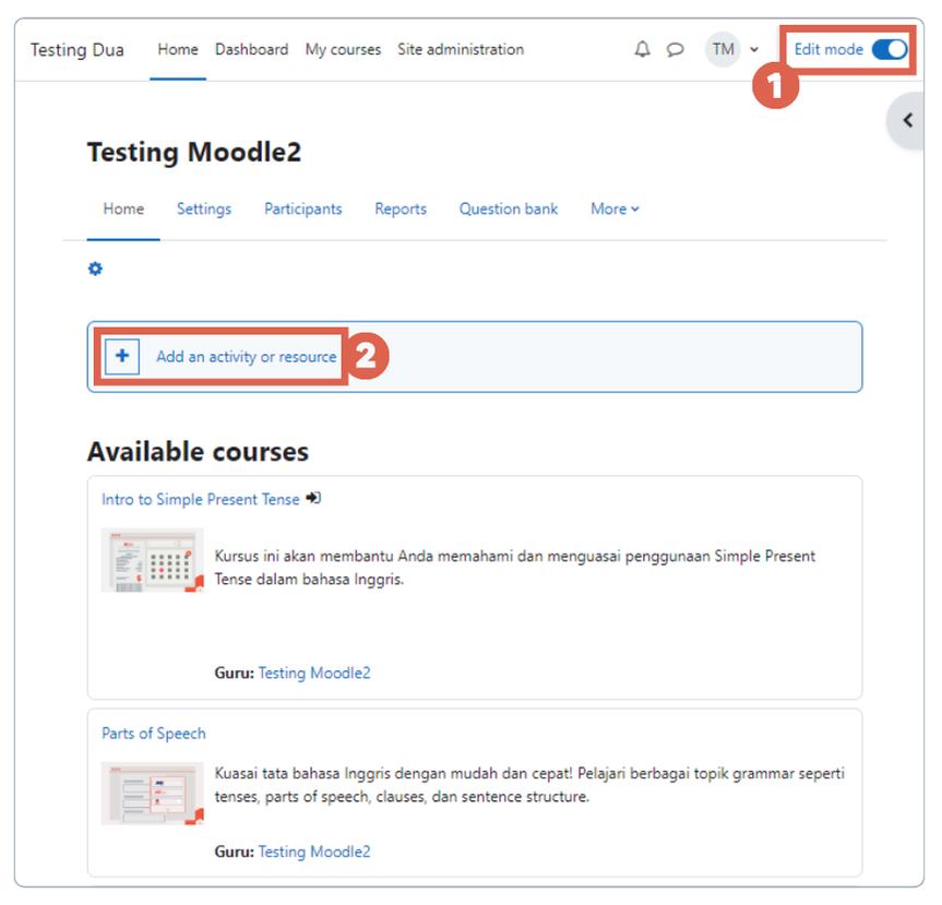 Creating Sign-Up Instructions for Participants in moodle