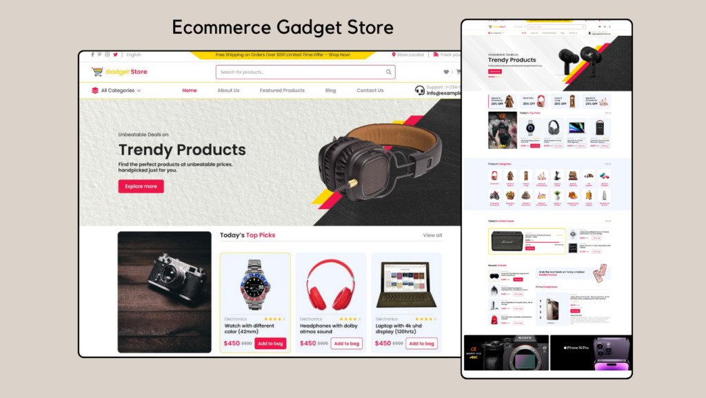 5+ Rekomendasi Template Toko Online untuk WordPress 2026 3 Ecommerce Gadget Store theme
