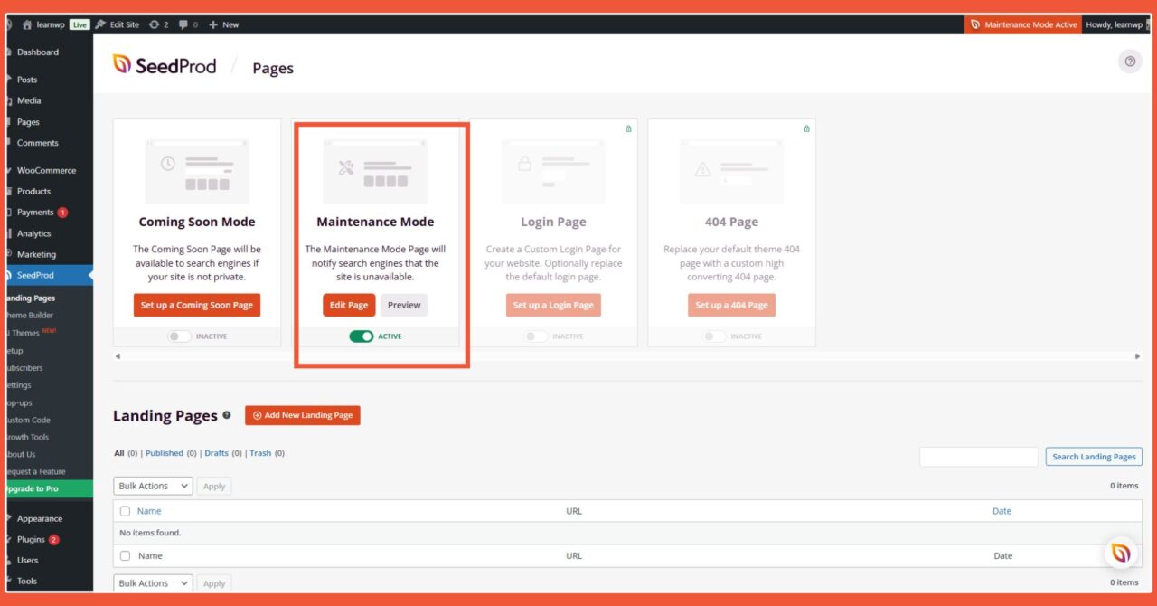 Cara Mengaktifkan WordPress Maintenance Mode 5 Maintenance mode dengan SeedProd
