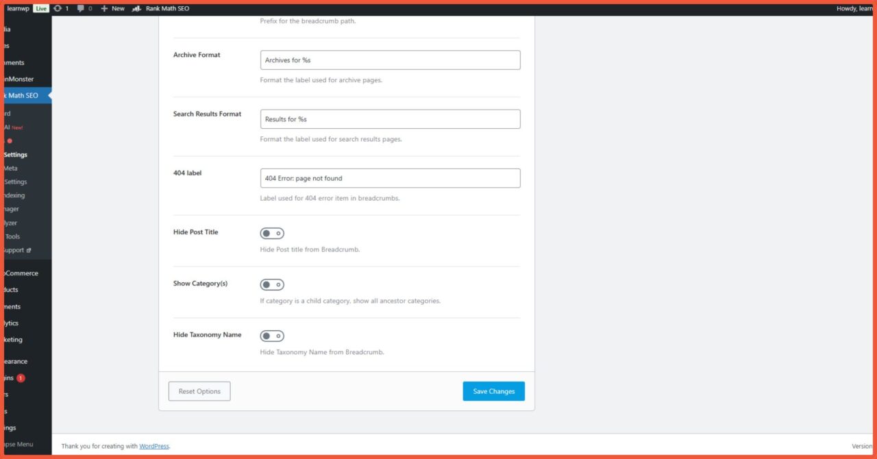 Panduan Lengkap Cara Setting Rank Math SEO Advance Mode 3 General Setting Breadcrumbs 2 1