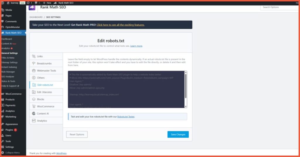Panduan Lengkap Cara Setting Rank Math SEO Advance Mode 5 General Settings Edit Robots.txt 1