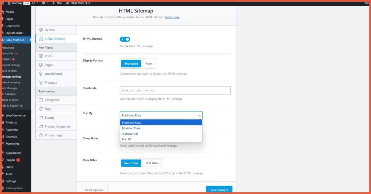 Panduan Lengkap Cara Setting Rank Math SEO Advance Mode 19 HTML Sitemap 1