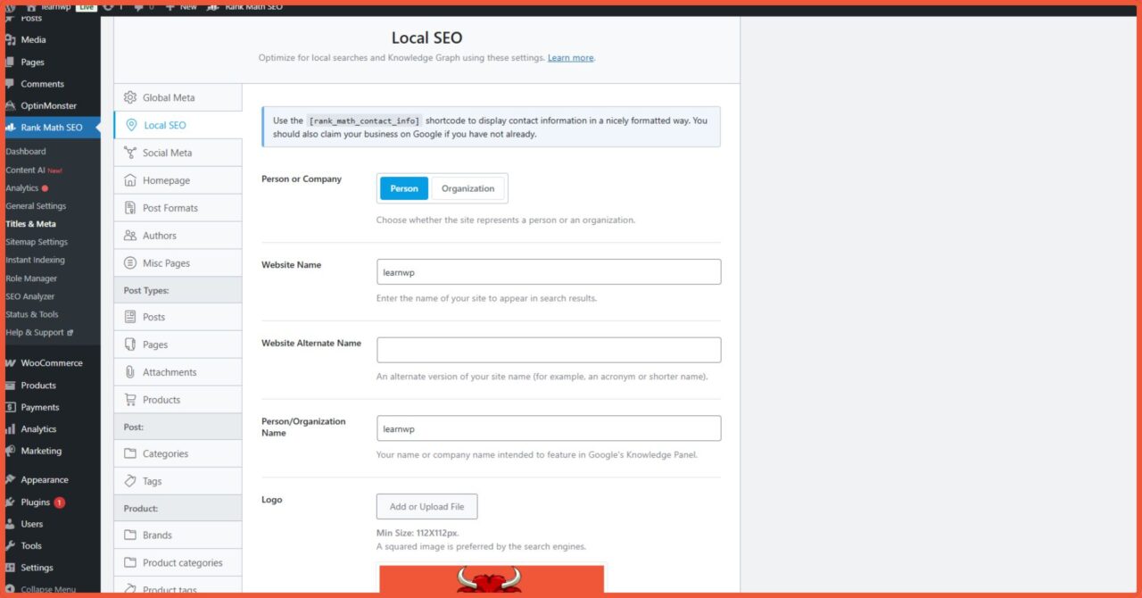 Panduan Lengkap Cara Setting Rank Math SEO Advance Mode 12 Local SEO 1