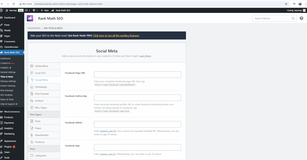 Panduan Lengkap Cara Setting Rank Math SEO Advance Mode 13 Social Meta