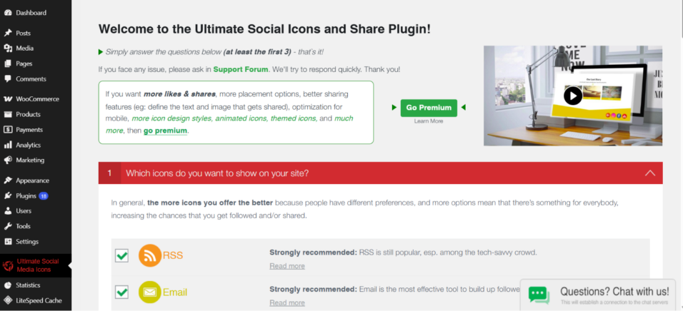 24 Plugin WordPress Terbaik & Populer yang Wajib Anda Install 15 Tampilan dashboard Social Media and Sharing Icons