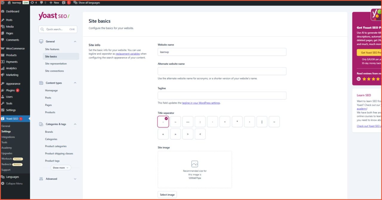 Cara Setting Yoast SEO Untuk Pemula 17 Site basics
