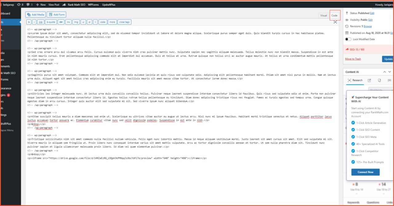 HTML editor
