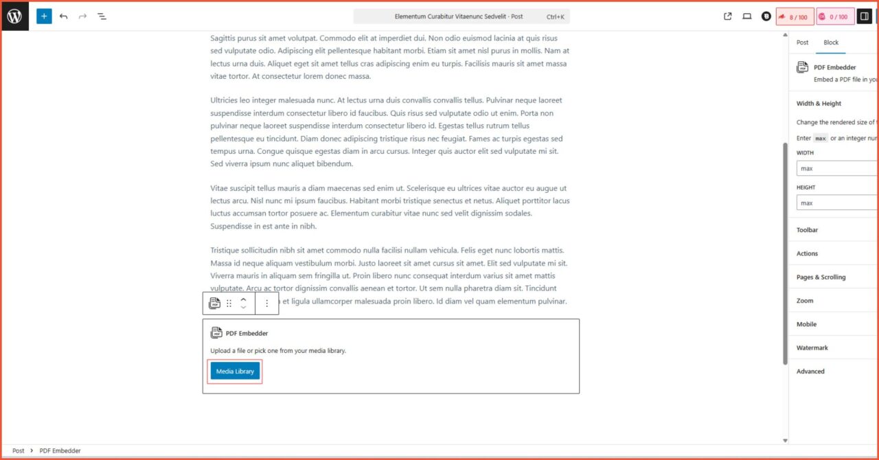 Cara embed PDF di WordPress menggunakan plugin