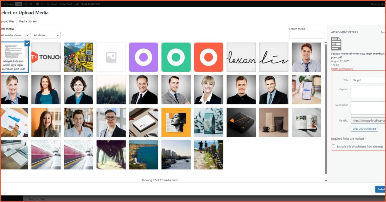 Upload file PDF