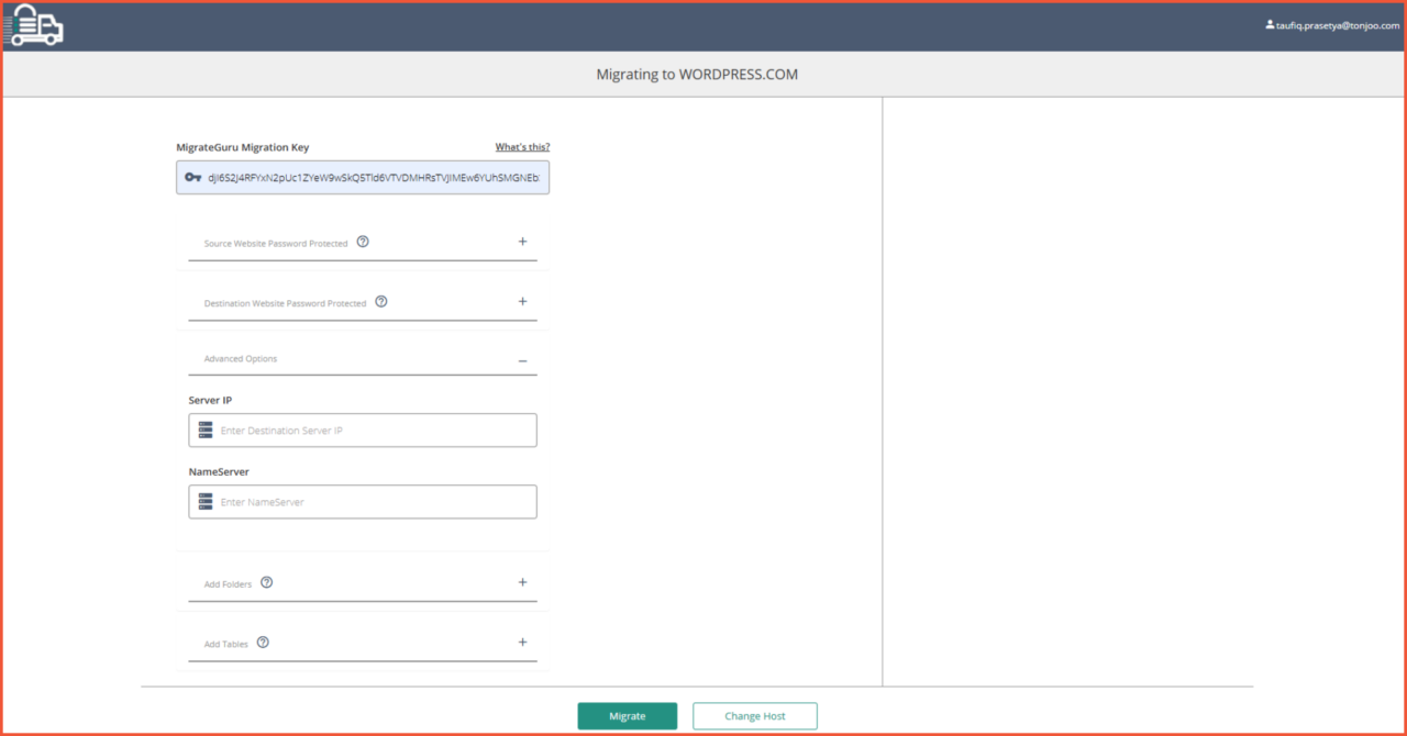 Fitur Migrate Guru