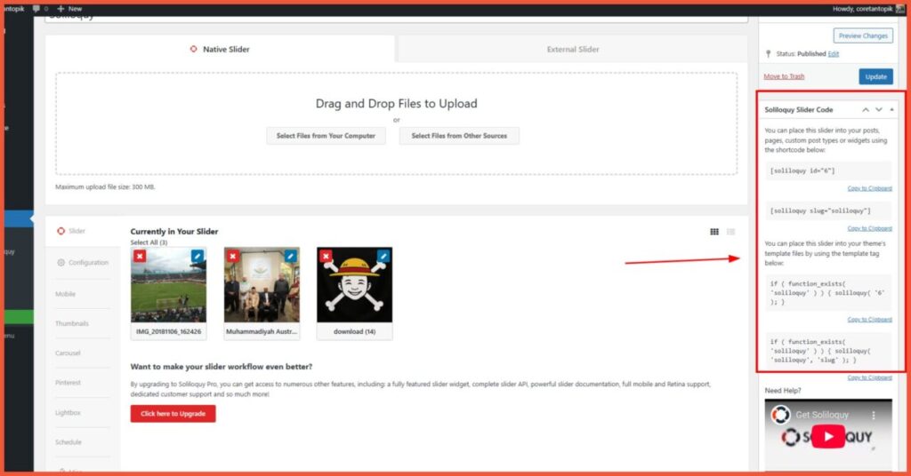 Plugin Slider Terbaik WordPress 6 Fitur soliloquy support drag and drop