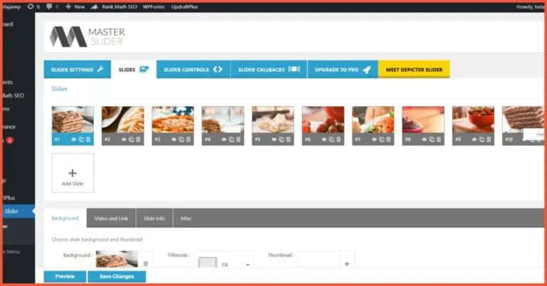 drag and drop feature from master slider