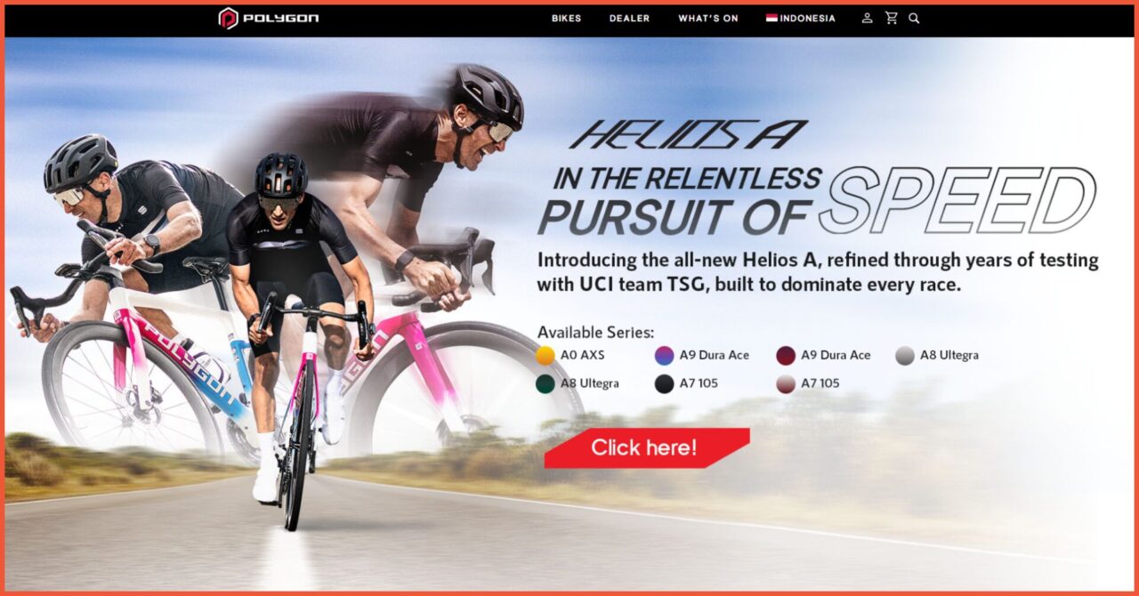 Contoh website toko online Polygon Bikes