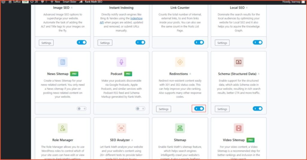 Cara redirect website di WordPress menggunakan plugin redirect dan plugin Rank Math SEO