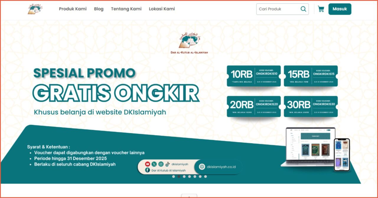 Contoh website toko online DKIslamiyah