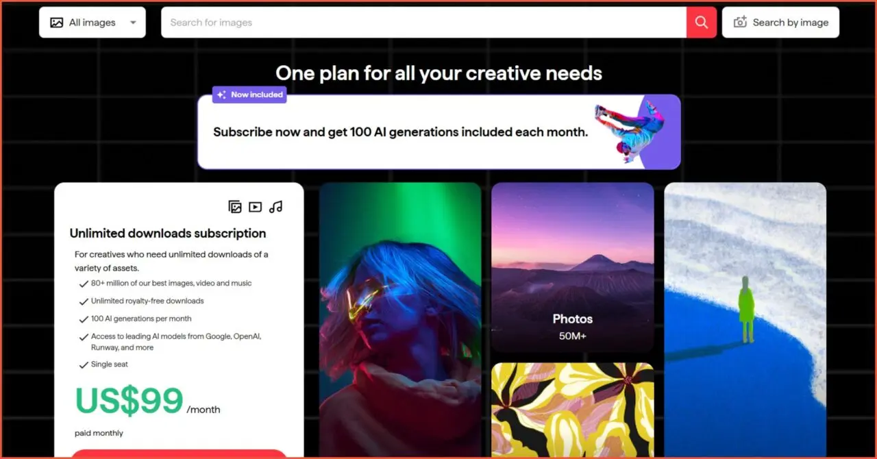 Shutterstock, the most popular paid photo platform