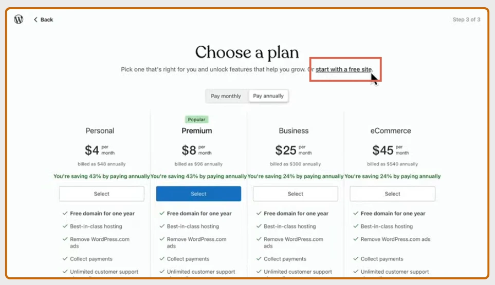How to Start a Blog for Free (A Beginner's Guide) 4 How to Create a Blog with WordPress - Step 4