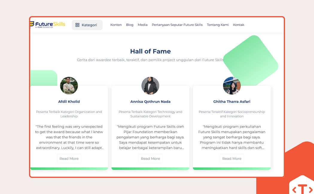 Testimoni website company profile 