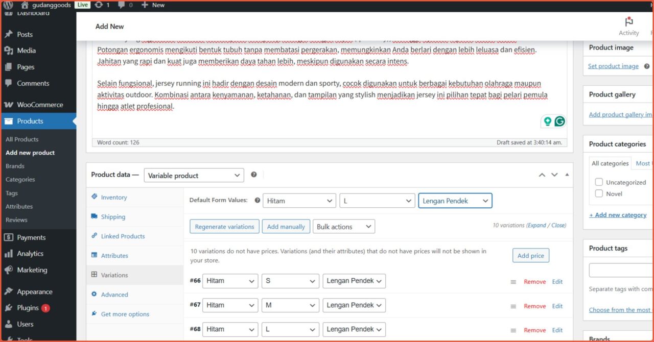 Cara Menambahkan Produk di WooCommerce 12 Cara Menambahkan Produk di WooCommerce variable product
