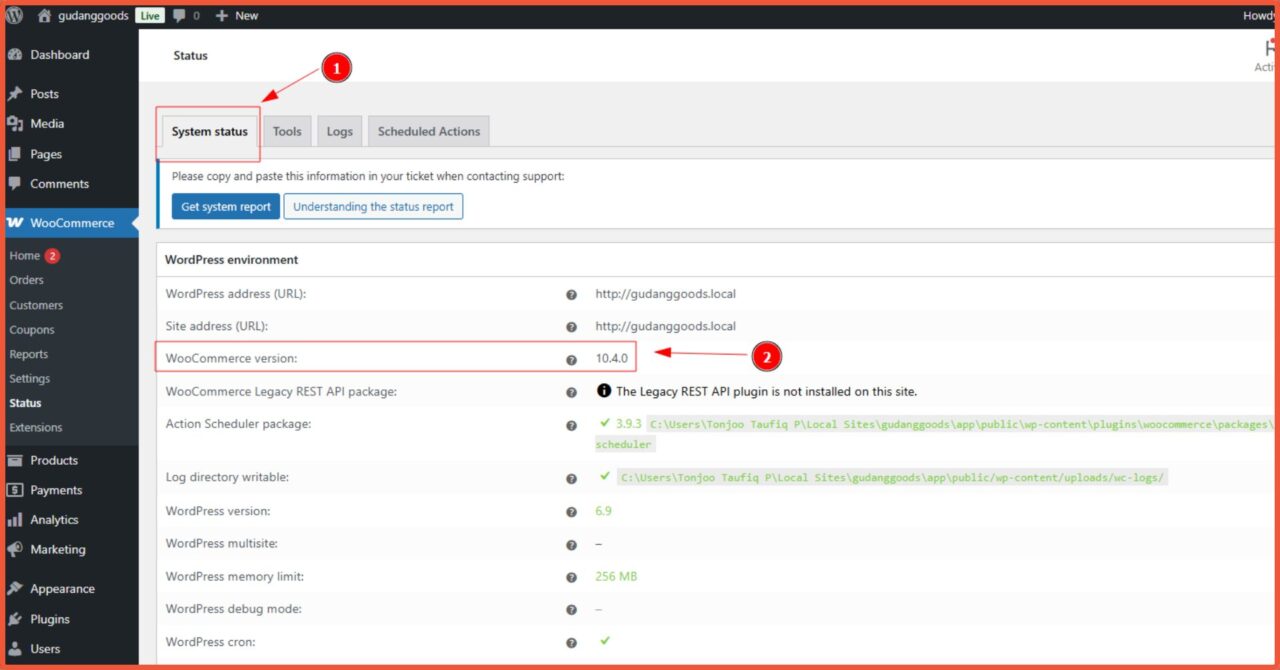 Cara Mengecek Versi WooCommerce
