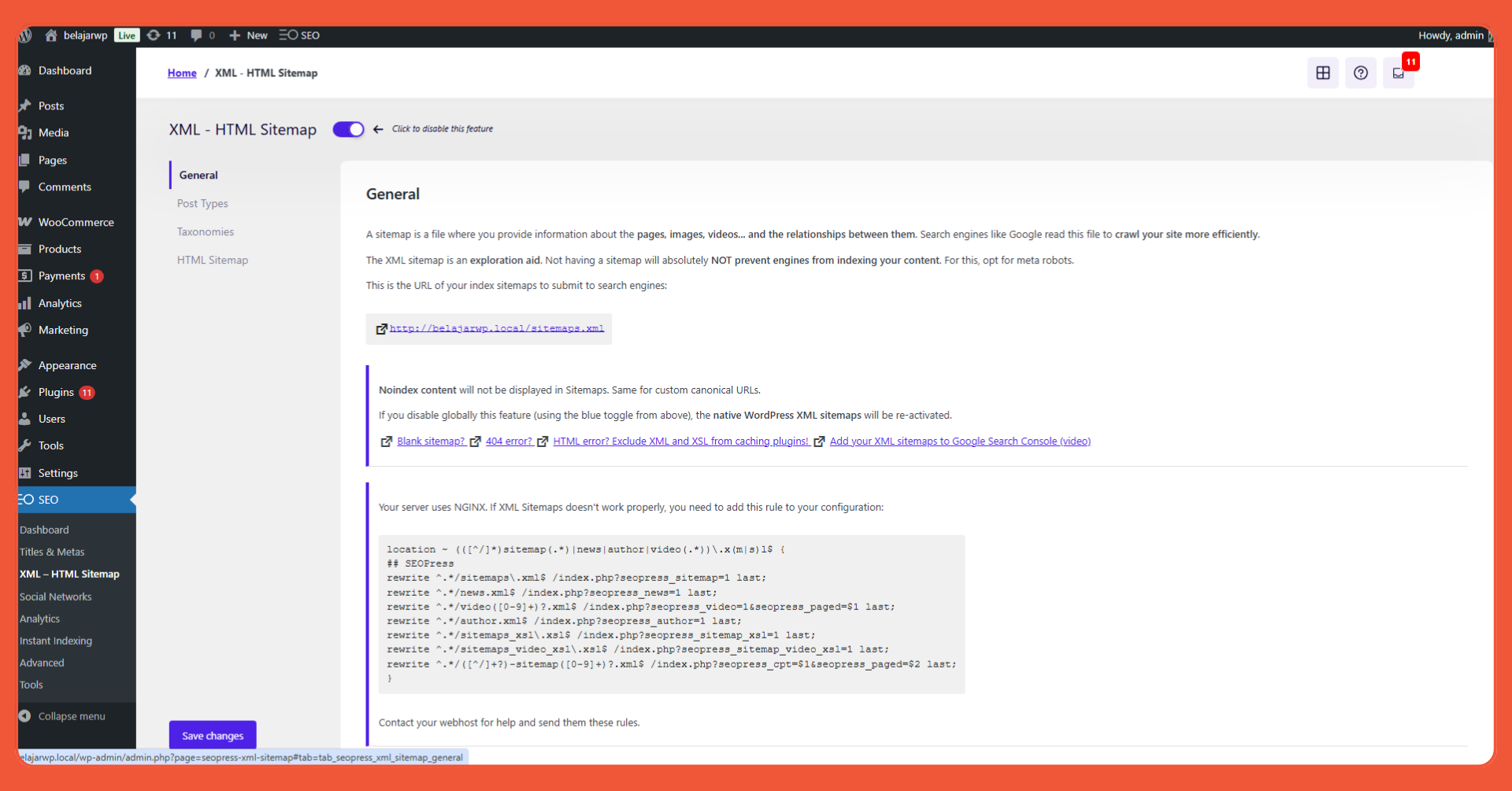 SEOPress HTML sitemap