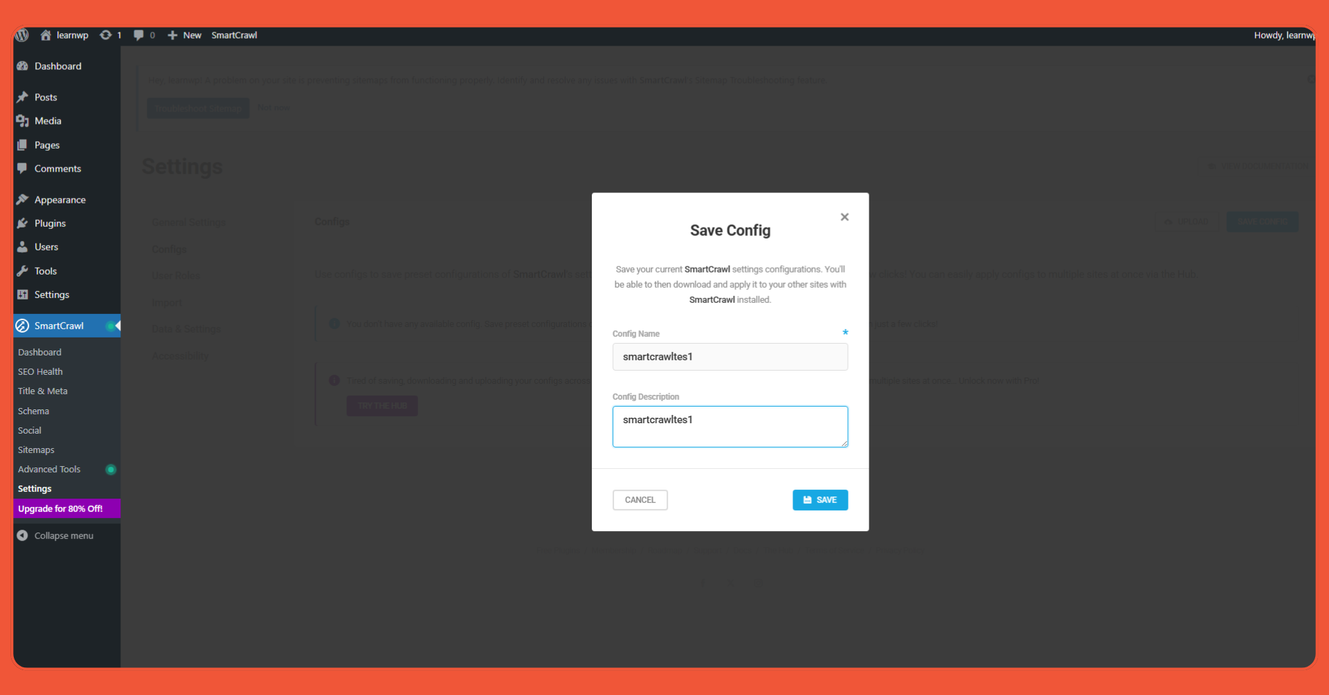 SmartCrawl config