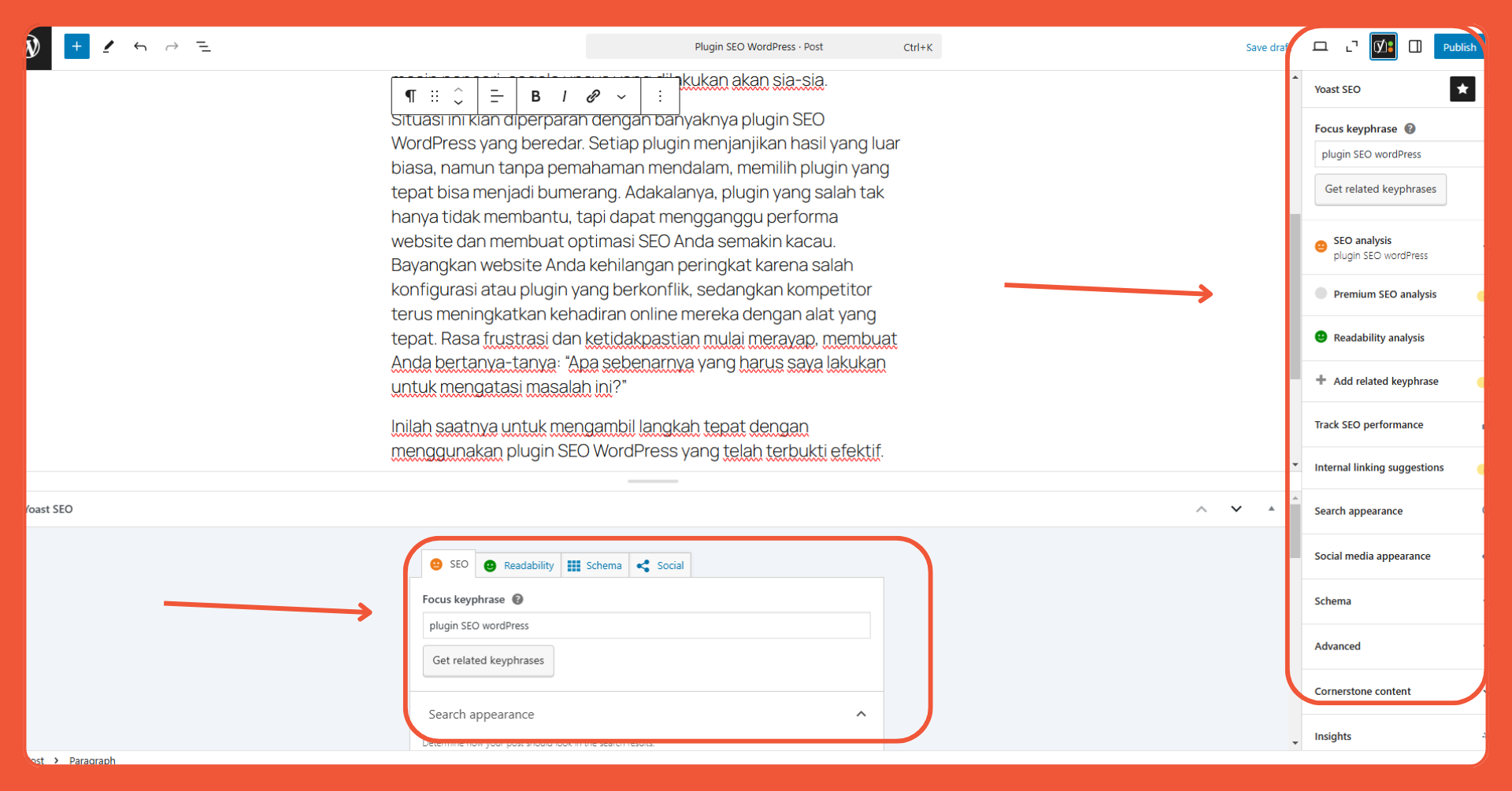 Yoast SEO analisis SEO secara realtime