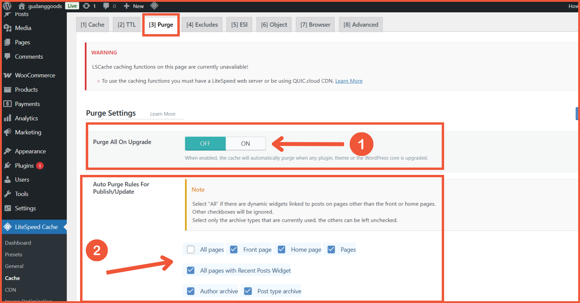 Cara Clear Cache WooCommerce untuk Menjaga Performa Toko Online 5 cara clear cache WooCommerce menggunakan LiteSpeed Cache