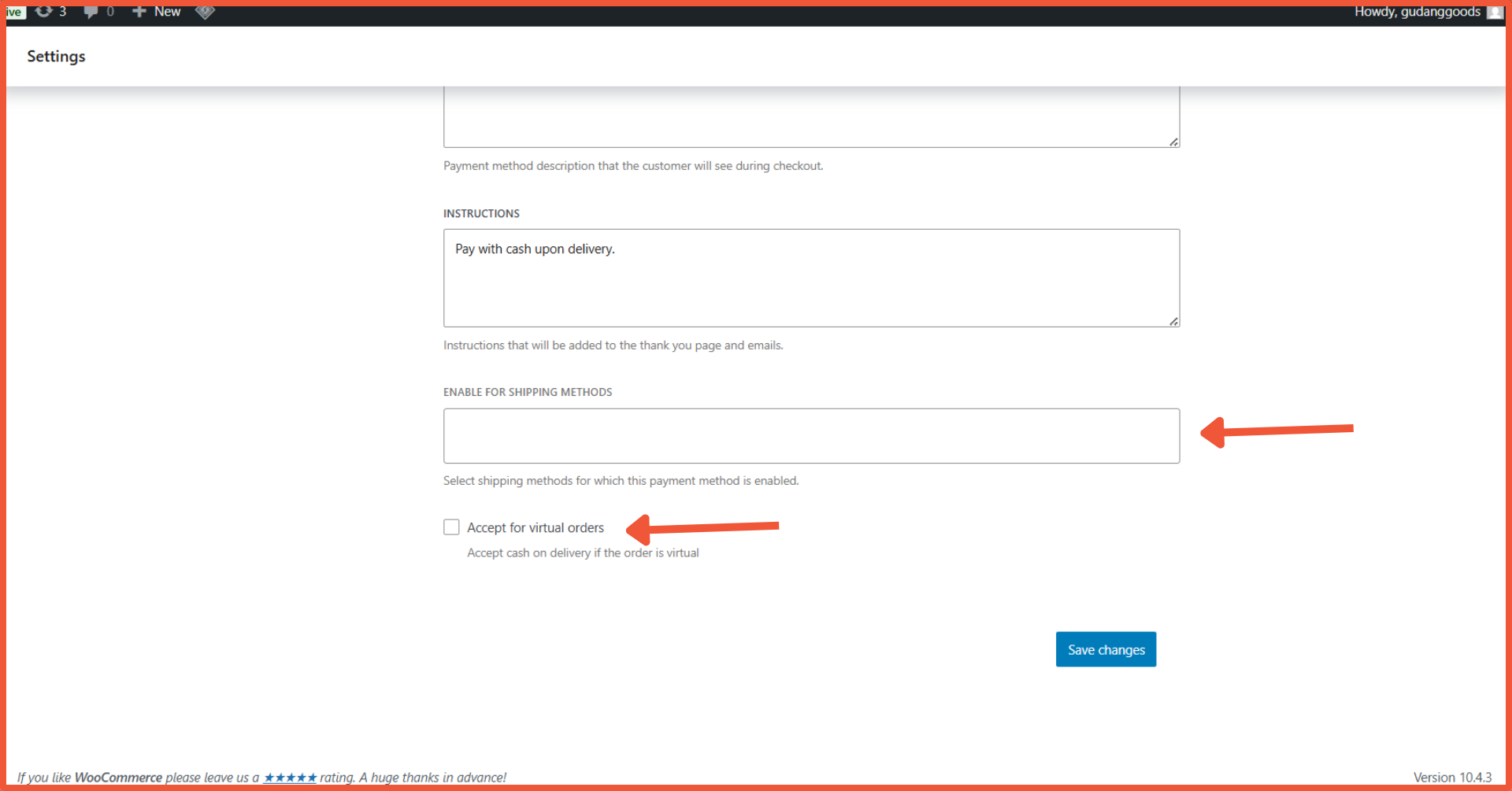 Cara Setting Payment Gateway di WooCommerce 7 Cara Setting Payment Gateway di WooCommerce cash on delivery