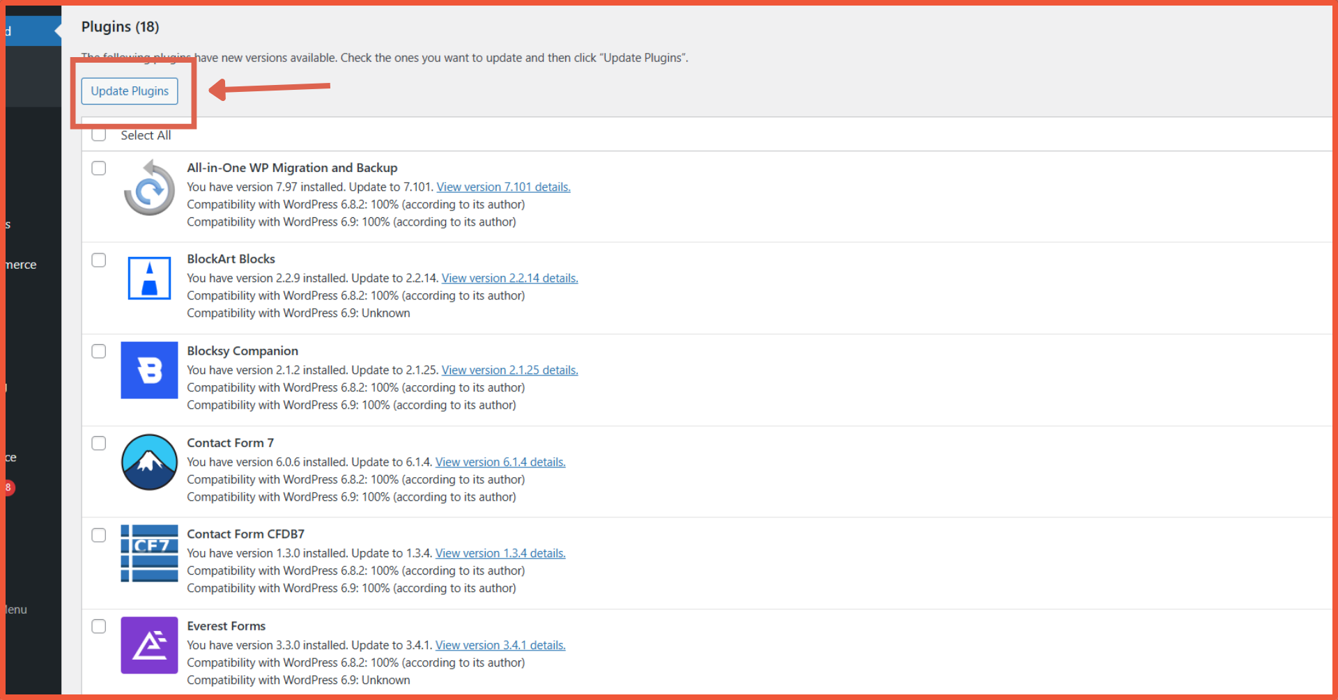 cara update woocommerce versi terbaru klik update plugins