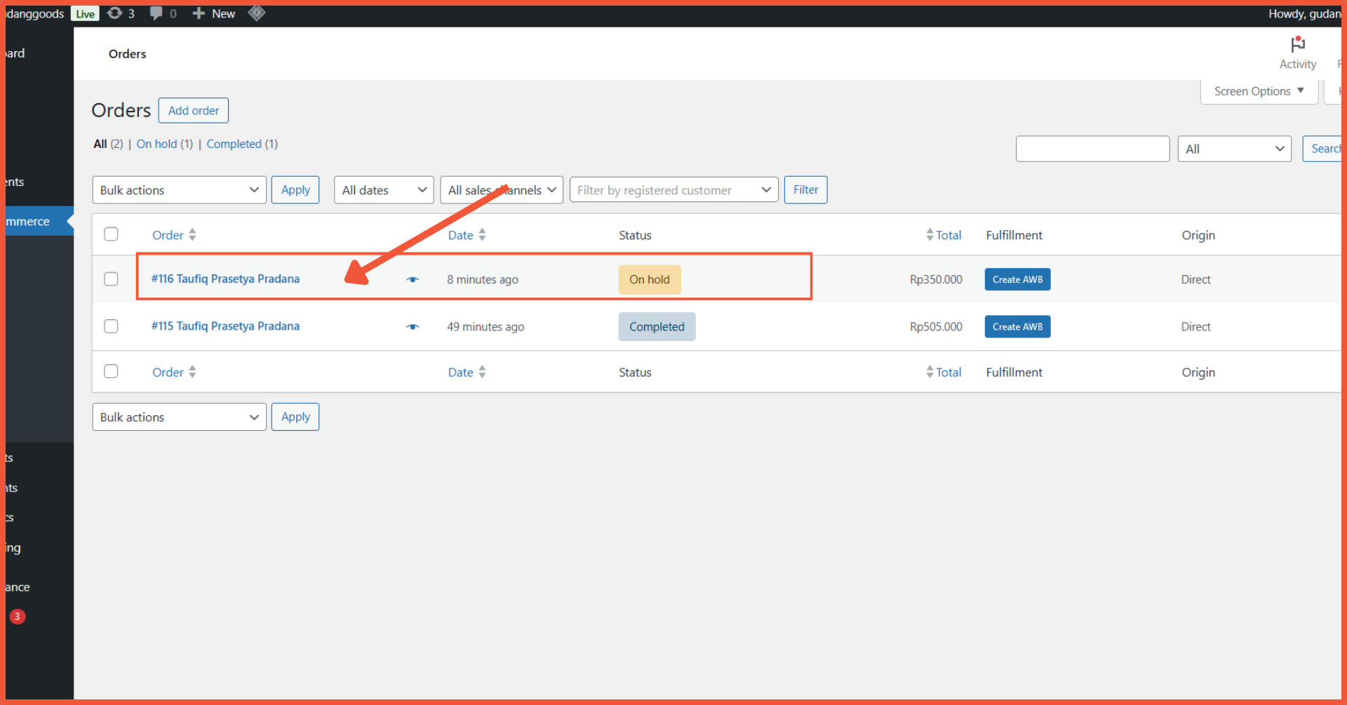 cara menampilkan tracking pengiriman di WooCommerce