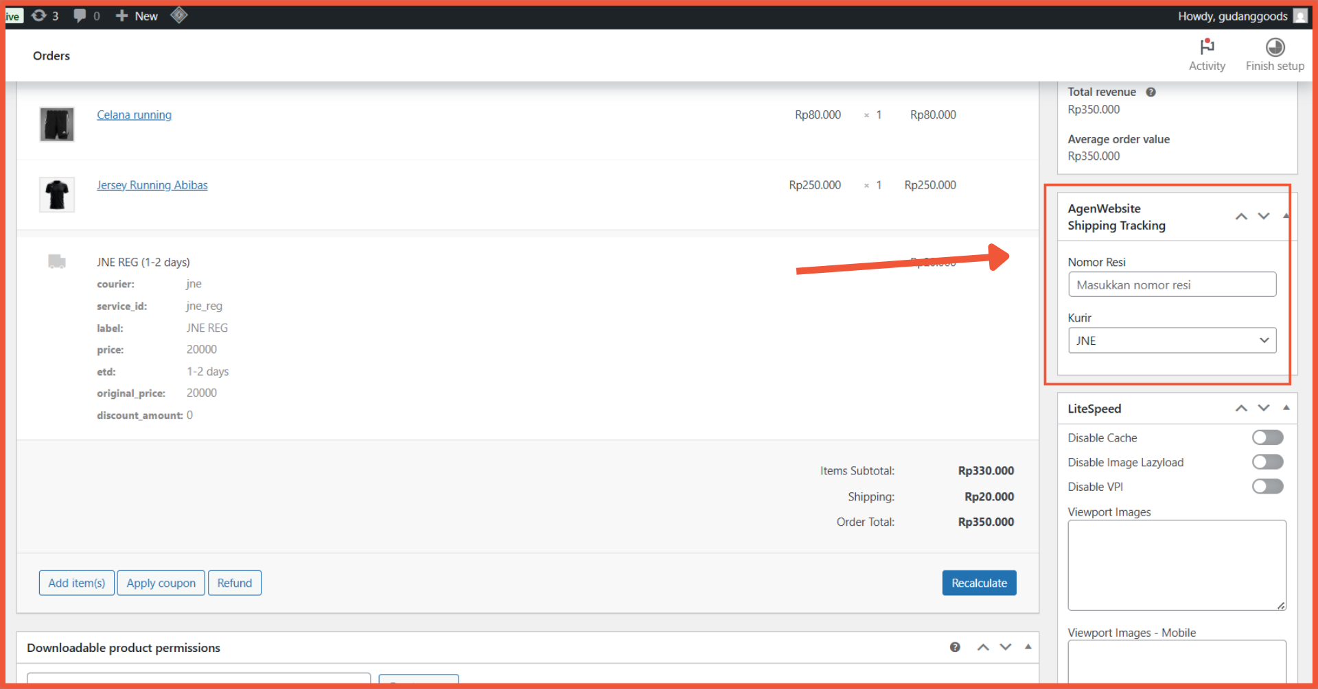 cara menampilkan tracking pengiriman di WooCommerce