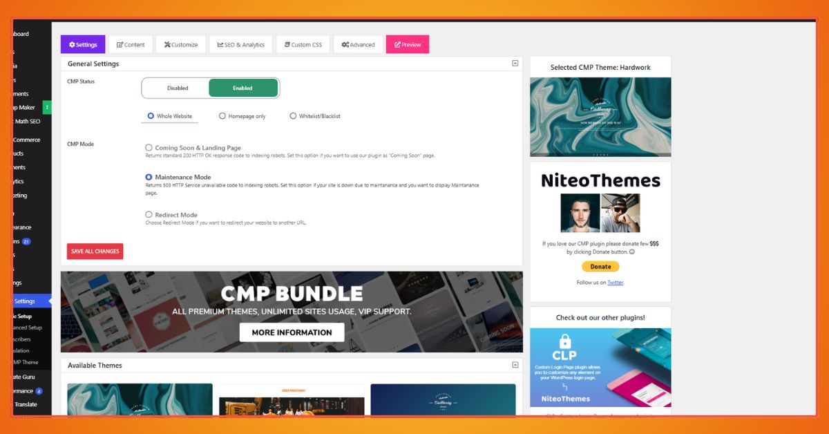 8 Best WordPress Maintenance Plugins in 2026 22 CMP plugin dashboard view