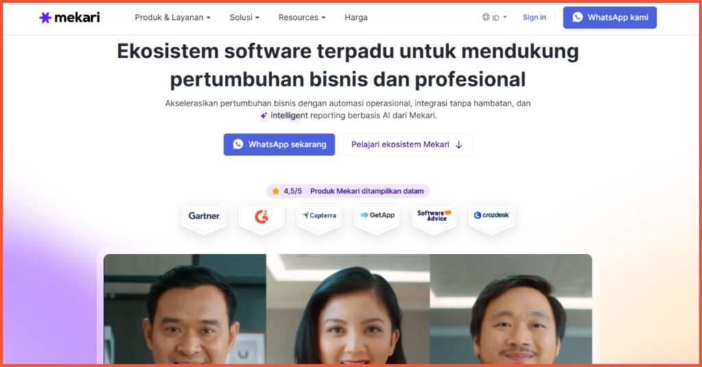10 Contoh Website Bisnis Profesional untuk Berbagai Jenis Industri 6 Contoh website bisnis Landing Page Mekari