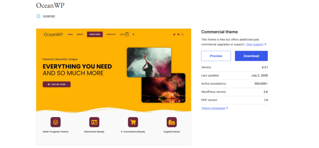 33 Best Free WordPress Themes in 2026 for Business 2 Best Free WordPress Themes - OceanWP