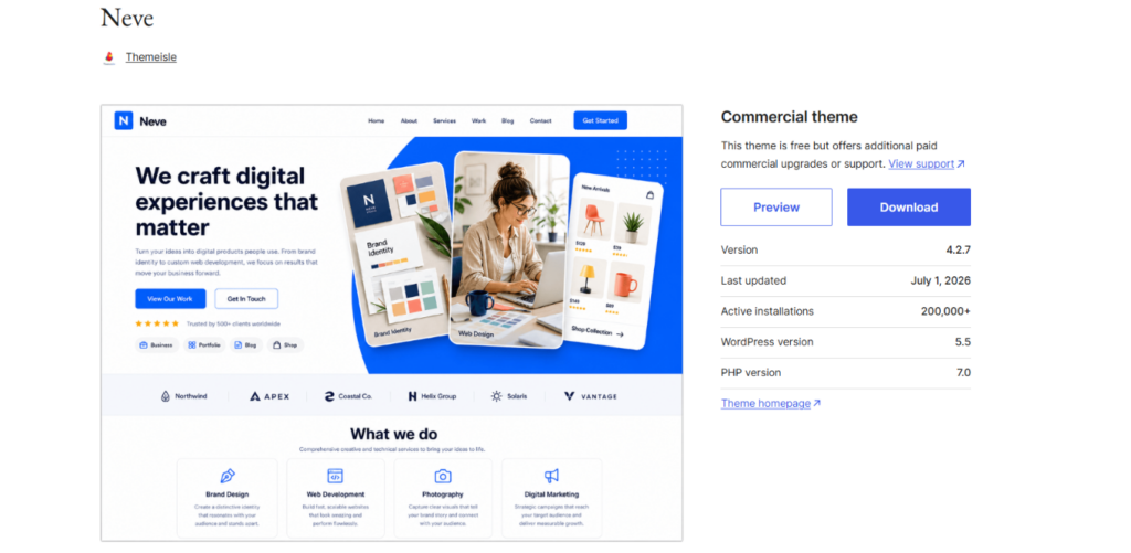33 Best Free WordPress Themes in 2026 for Business 3 Best Free WordPress Themes - Neve