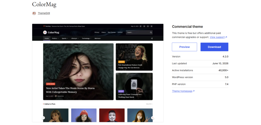 33 Best Free WordPress Themes in 2026 for Business 4 Best Free WordPress Themes - ColorMag