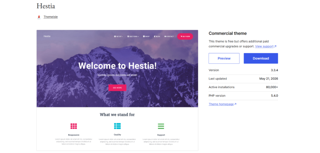 33 Best Free WordPress Themes in 2026 for Business 6 Best Free WordPress Themes Hestia