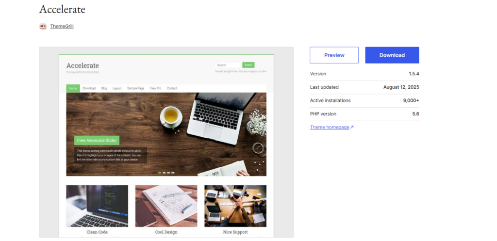 33 Tema WordPress Gratis & Terbaik di Tahun 2026 9 Tema WordPress gratis terbaik Accelerate