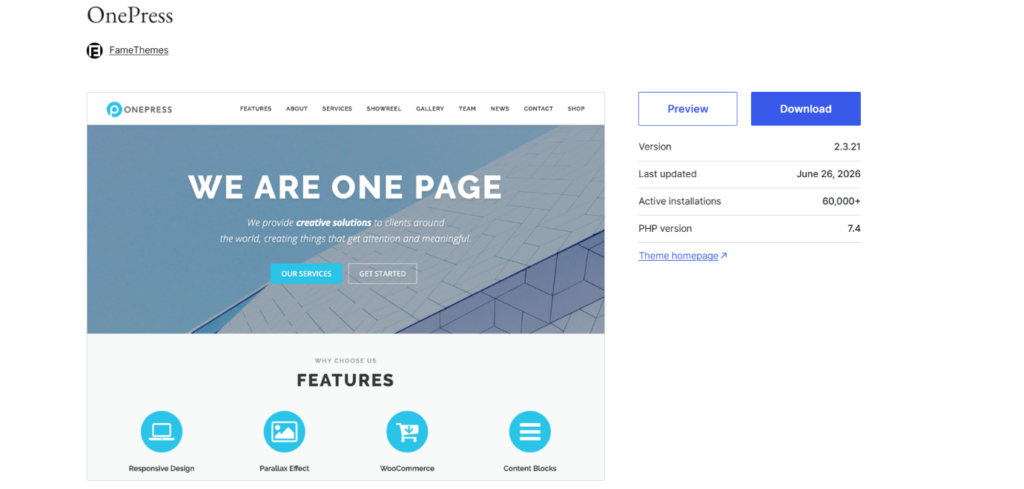 33 Best Free WordPress Themes in 2026 for Business 11 Best Free WordPress Themes - OnePress