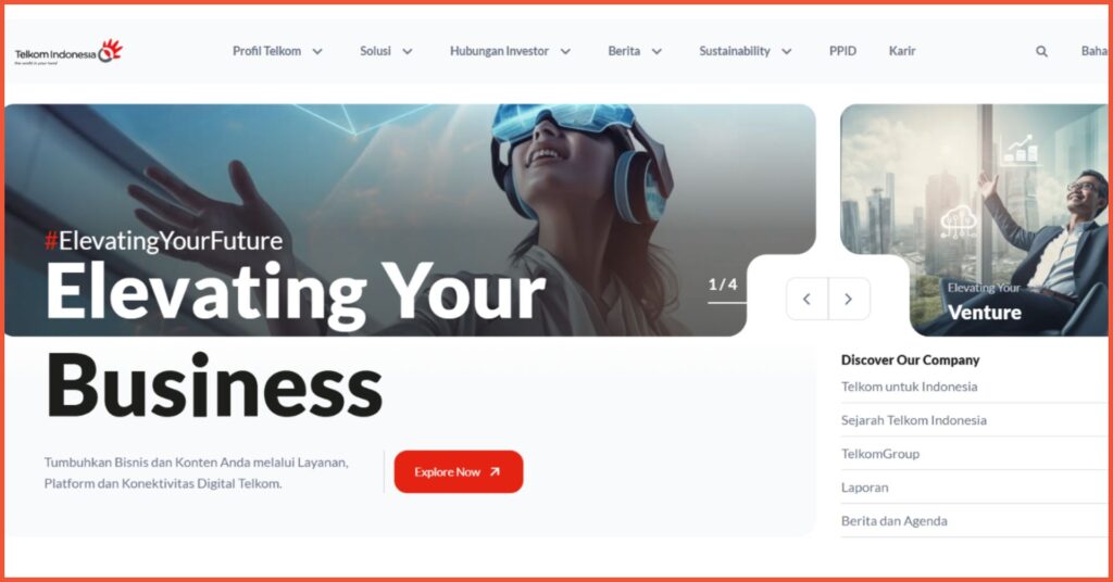 10 Contoh Website Bisnis Profesional untuk Berbagai Jenis Industri 2 Contoh website company profile Telkom Indonesia