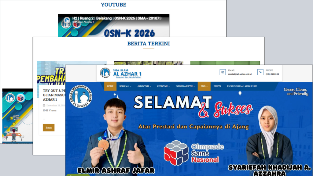 contoh website sekolah SMA Al Azhar 1 Jakarta