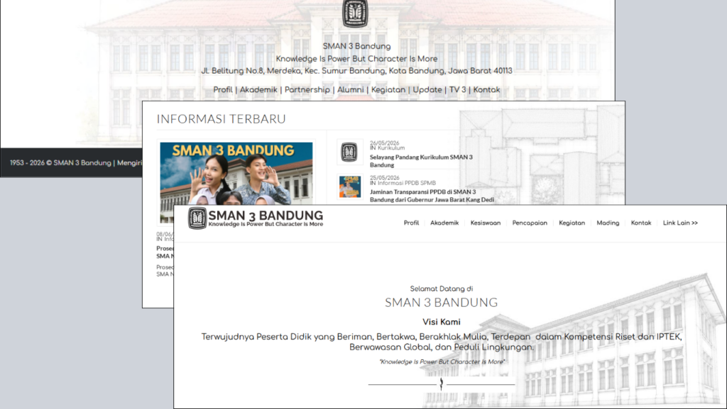 contoh website sekolah SMA N 3 Bandung